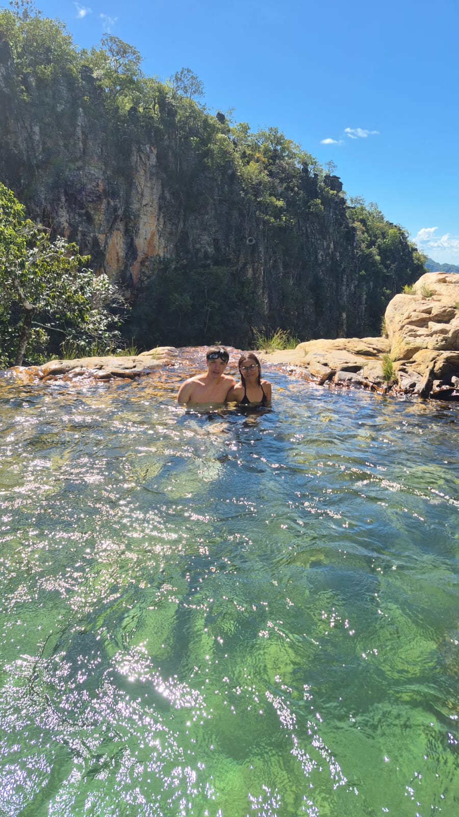 Casal na piscina da Canjica