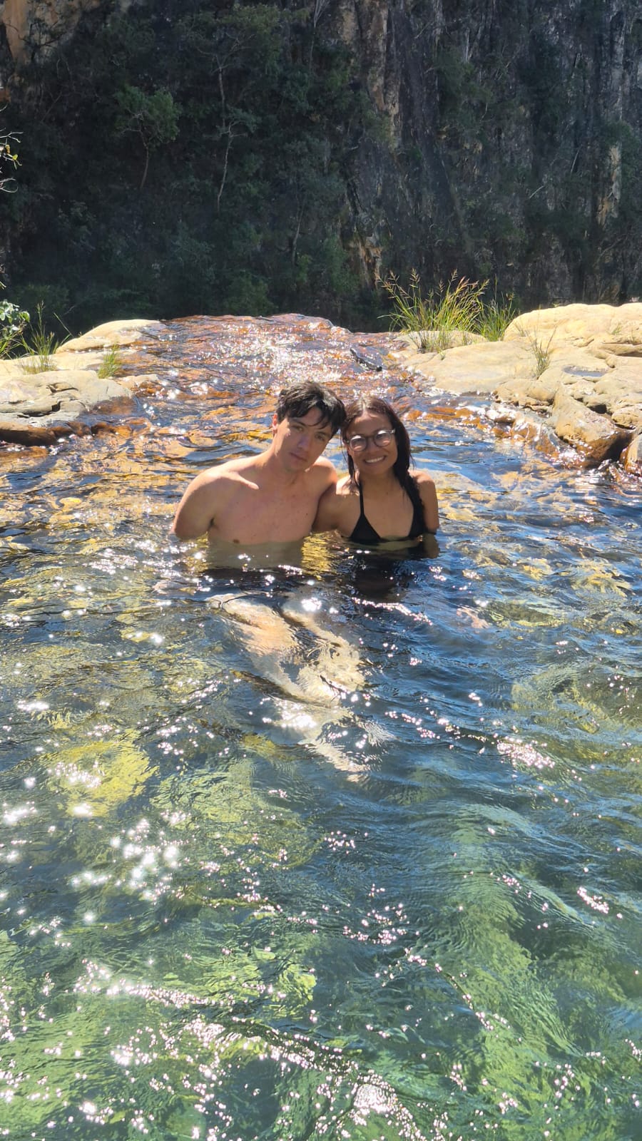 Casal desfrutando da Canjica